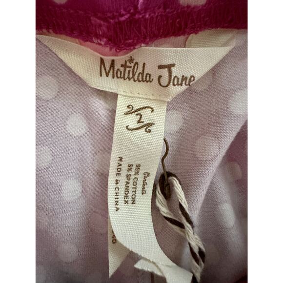 NWT Matilda Jane Brilliant Daydream On The Dot Scrappy Pink Knit Legging Pants 2 - Picture 6 of 7